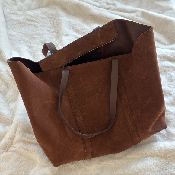 Brand New Sezane Gabin Bag in Chocolate Suede - Picture 3 of 8